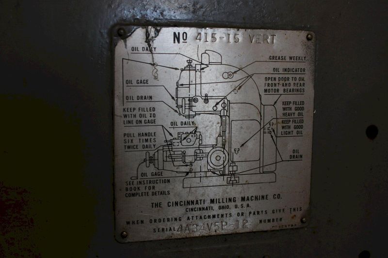 CINCINNATI MILL: STOCK #75370
