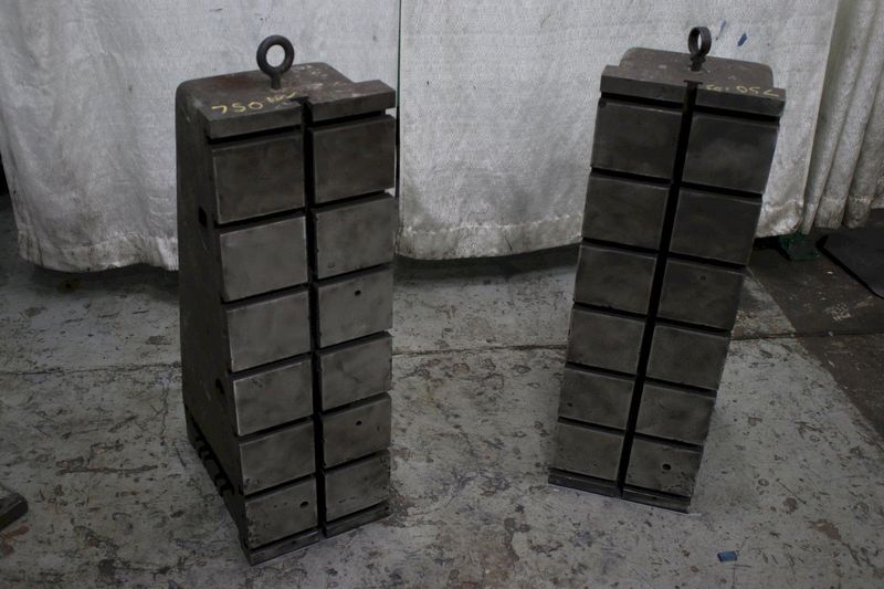 1 PAIR OF USED 12" X 36" X 18" WIDE ANGLE PLATES: STOCK #74754