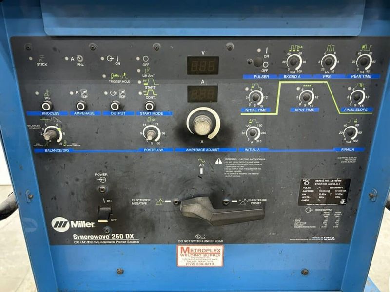 Miller Syncrowave 250 DX Tig / Stick Welder, 1PH