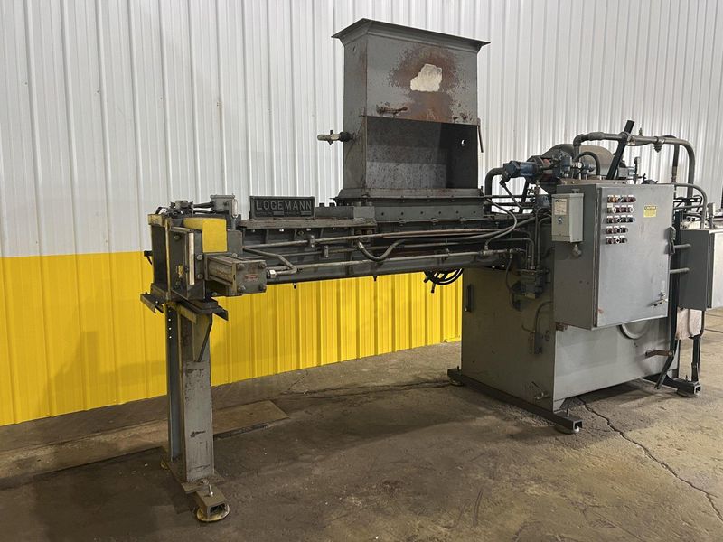 12" X 12" LOGEMANN MODEL #1212 HYDRAULIC SCRAP METAL BALER / BRIQUETTER: STOCK #11504