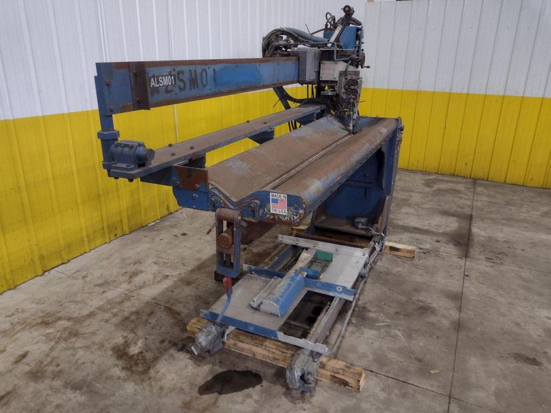 72" JETLINE SEAM WELDER WITH 3-WAY COPPER GROOVE BOTTOM CLAMP & MILLER COMPONENTS: STOCK #23642