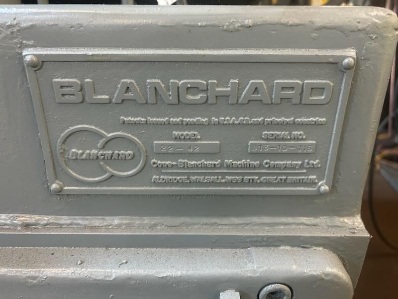 Partial Rebuilt Blanchard #22-42 Vertical Spindle Rotary Surface Grinder, Serial # B13-10-116