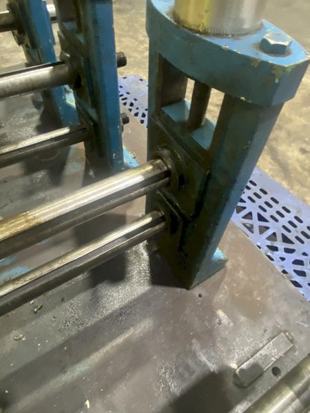 4 STAND X 1.5" X 11" YODER ROLLFORMER STANDS ON 6 STAND RAFTED BASE: STOCK #16781