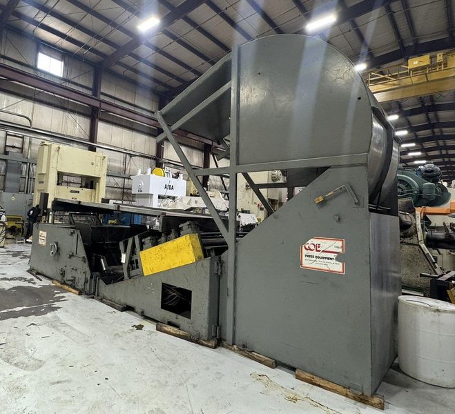20,000 lbs. x 72 inch USED COE PRESS EQUIPMENT COIL CRADLE STRAIGHTENER FOR SALE, MODEL# CPCC-20