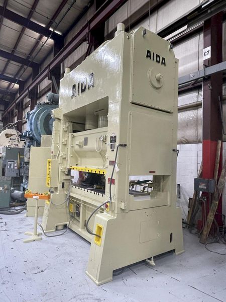 200 ton Aida PDA-20M Used Straight Side Mechanical Metal Stamping Press For Sale, Under Power!
