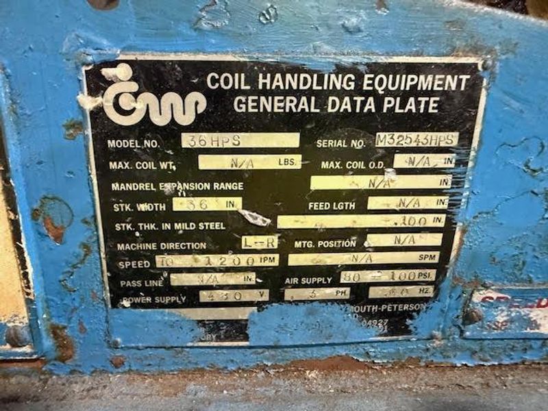 20000 LB X 36" X .100" CWP SERVO FEEDLINE