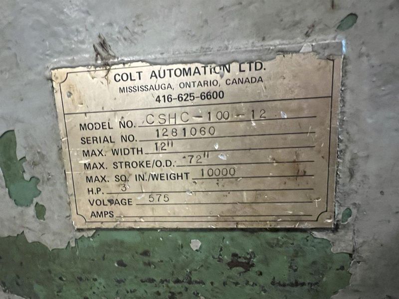 10,000 LB x 12" x .250" Colt Coil Cradle Straightener