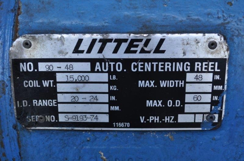 15,000 LB x 48" LITTELL UNCOILER NON-MOTORIZED