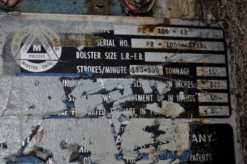 100 TON MINSTER SSDC PRESS