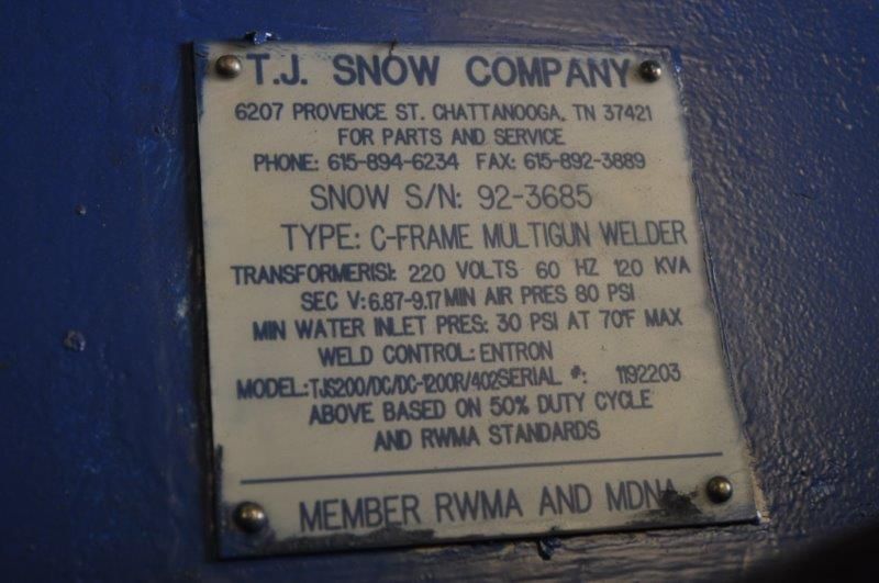 120 KVA TJ SNOW MULTI GUN 3 HEAD SPOT WELDER