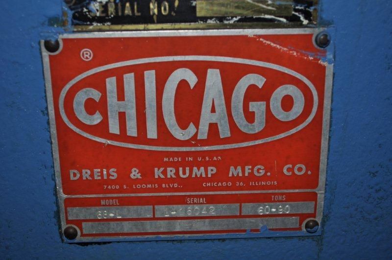 90 TON CHICAGO DREIS  & KRUMP MECHANICAL PRESS BRAKE