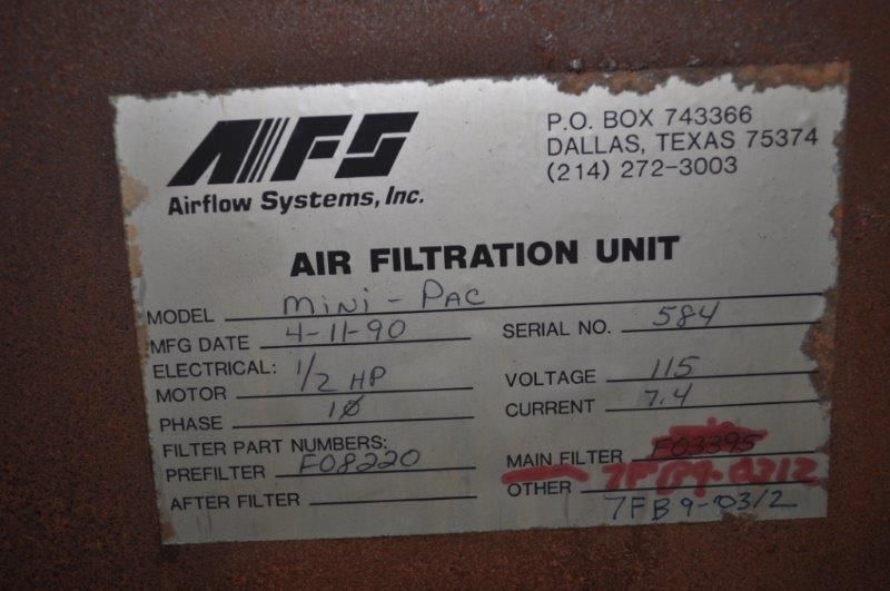 AIR FLOW SYSTEMS MINI - PAC DUST COLLECTOR