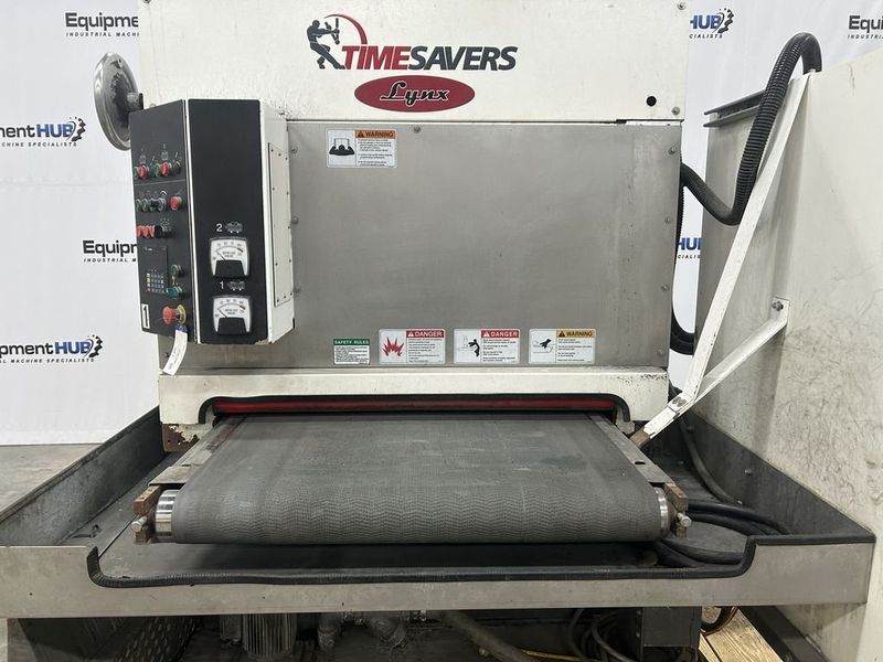 Timesavers Lynx 37MWT-DD-60 37″ 2-Head Wet Wide Belt Sander Deburring & Finishing Machine