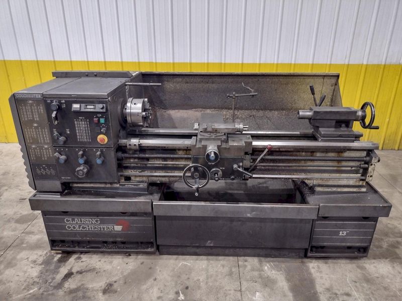 13" X 50" CLAUSING COLCHESTER MODEL #13 ENGINE LATHE 1.65" HOLE: STOCK #23357