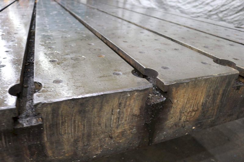 139' X 84' X 8' T-SLOTTED BOLSTER PLATE: STOCK #72892
