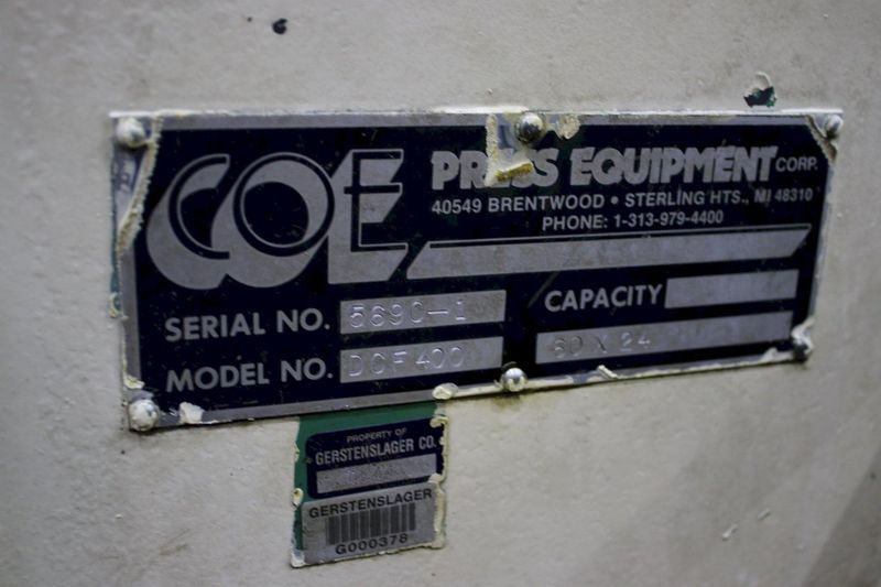 60" X 24" COE STRAIGHTENER & AIR FEEDER: STOCK #75904