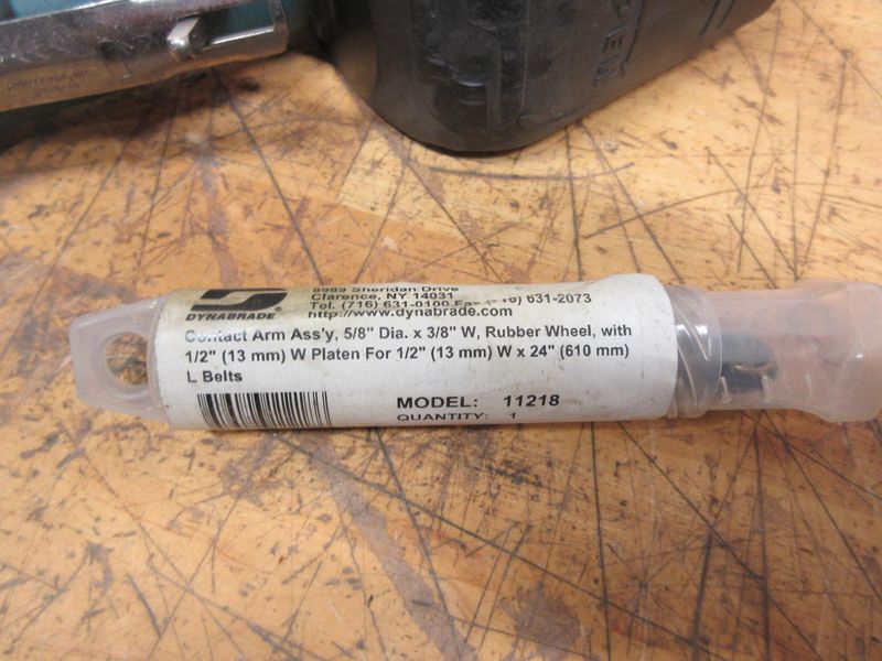 Dynabrade Model 01197, Pneumatic 1/2" Wide Belt Finger Sander with Spare Contact Arm- Auction Item
