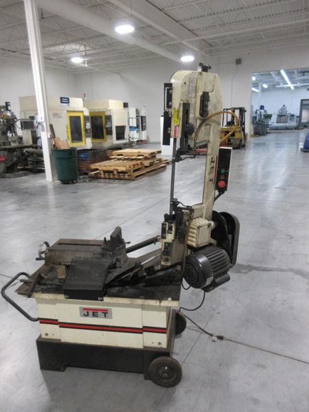 Jet HVBS-710S 7x10-1/2 in. Mitering Horizontal/Vertical Bandsaw, on Portable Steel Base, - Auction Item