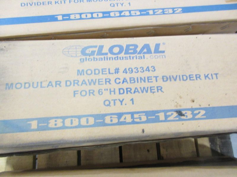 Global Industrial Divider Kits for Modular Drawer Cabinets, 4" and 6" Deep Drawers,  (12) Boxes of Parts- Auction Item
