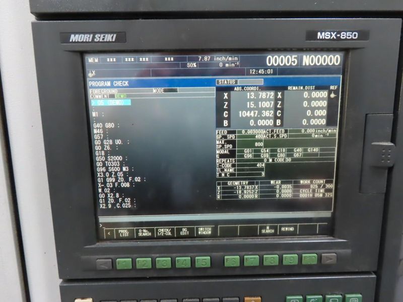 Mori Seiki NL2500MC/700 CNC Turning Center, MSX-850 CNC Control, Live Milling Capability, Tool Setter, Parts Catcher, Hi Pressure Coolant- Auction Item