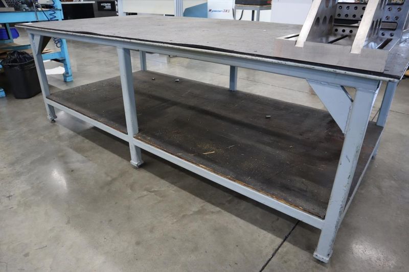 HD Steel Table w Plastic Surface - NO CONTENTS- Auction Item