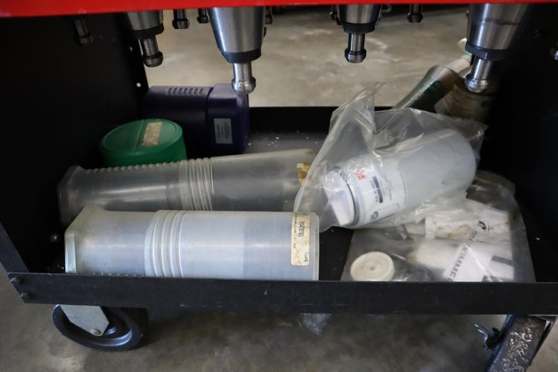 Huot 50 Taper Tool Cart with CT50 Tool Holders, Haas Retention Knobs, Step Clamps- Auction Item