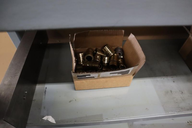 Heavy Duty Steel Shelving with Contents of Guide Pins Bushings and Metal Material- Auction Item