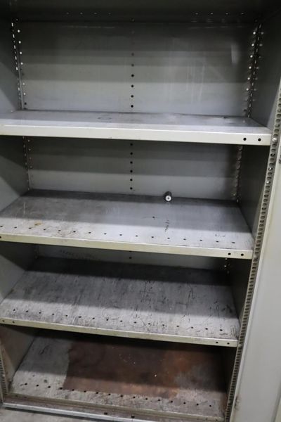 Metal Cabinet, 2 Door, 5 Adjustable Shelves - Contents- Auction Item
