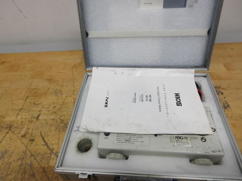Hios HP-100 Digital Torque Meter with Accessories Cable & Carrying Case- Auction Item