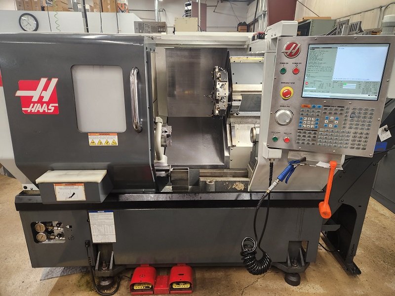 HAAS ST-10T, 1.75" Bar, 6000 RPM, 12 Tools, 15 HP, Tailstock, Tool Presetter, Chip Conveyor, Parts Catcher, Rigid Tapping, 2011