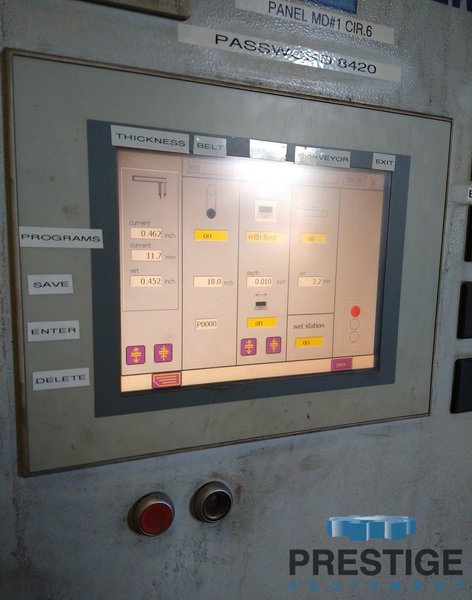Steelmaster Profiline SMW 523, 37" Belt, (1) Abrasive Head, (7) Brush Heads, Machine Rebuilt, PLC Control, 2009, #31776