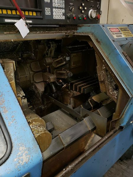 Late 1980s Mazak Multiplex 620 Dual Turret CNC Lathe Mazatrol CAM T-6 480V 3 Phase