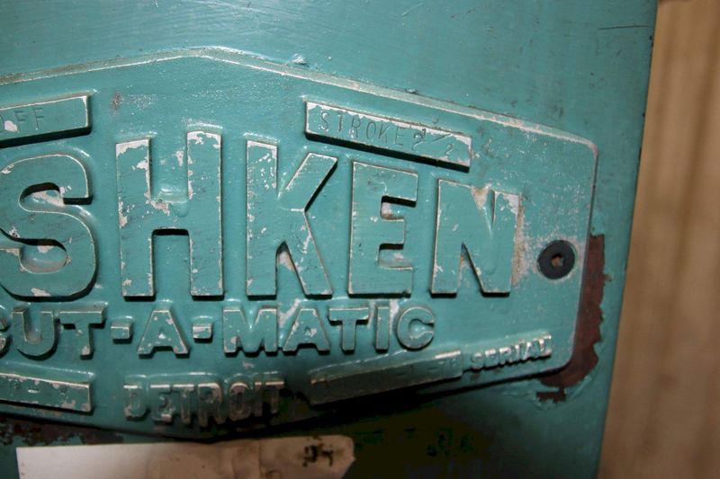 25 TON TISHKEN MODEL #COT-8 CUTOMATIC CUTOFF PRESS: STOCK #70958