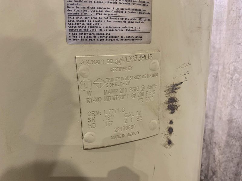 5 HP INGERSOLL RAND AIR COMPRESSOR: STOCK #72746
