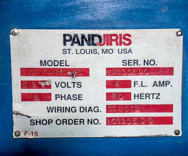 PANDJIRS MODEL 10-9.25-48-48  PLANISHER: STOCK # 66754