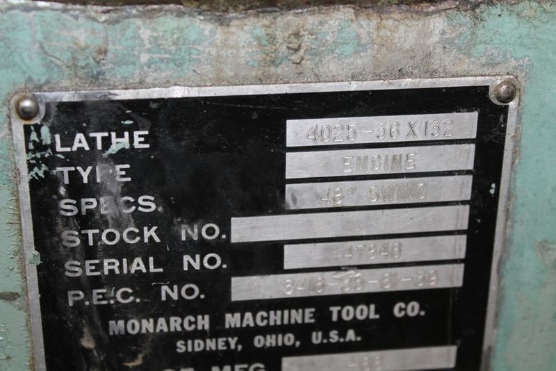 48" X 132" MONARCH SERIES 91 ENGINE LATHE: STOCK #64141
