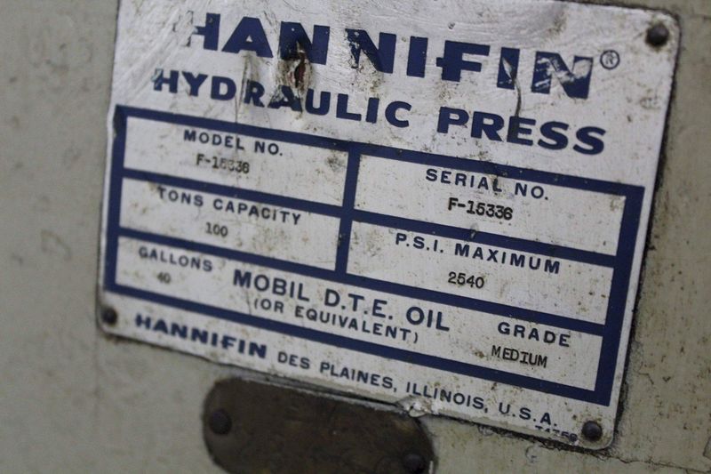 100 TON HANNIFIN C FRAME HYDRAULIC PRESS: STOCK #72216
