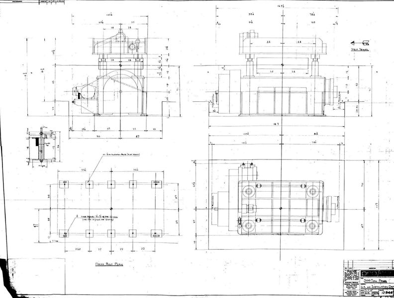 500 TON PRO ECO 4 POST CUTOFF PRESS: STOCK 65983