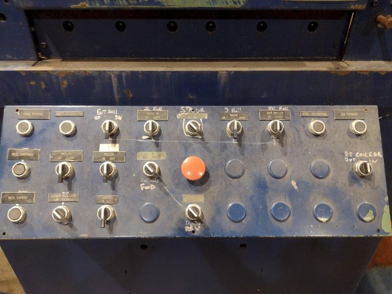 20,000 LB X 36" RED BUD INDUSTRIES (RBI) POWER DRIVEN UNCOILER, COIL CAR & STRAIGHTENER: STOCK #