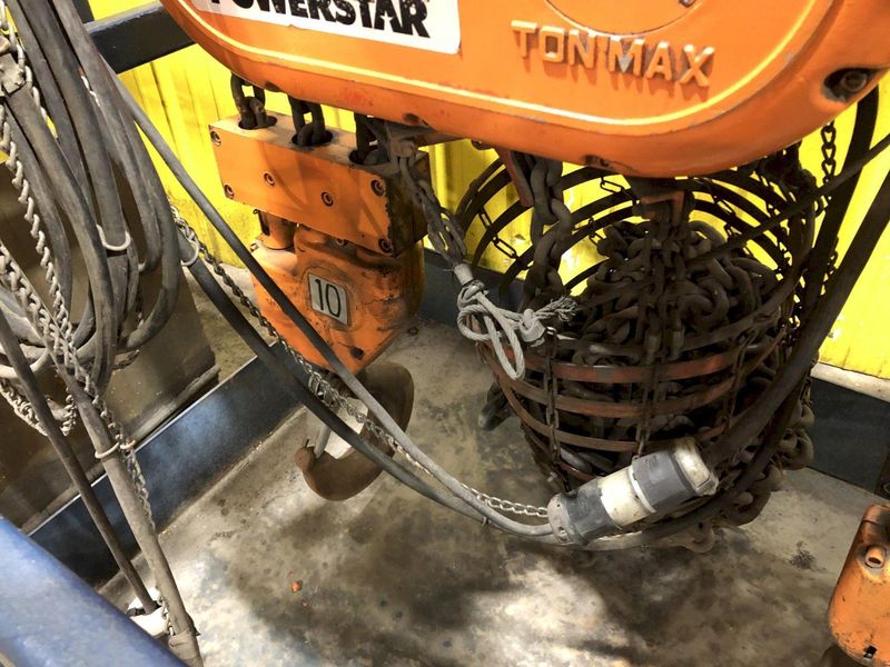 10 TON CM MODEL #POWERSTAR-7201 ELECTRIC CHAIN HOIST WITH POWER TROLLEY: STOCK #18370