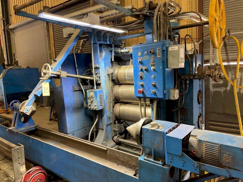 24" X 10" FARREL 4-ROLL "INVERTED L" RUBBER CALENDER ROLLING MILL WITH PAYOFF: STOCK #17226
