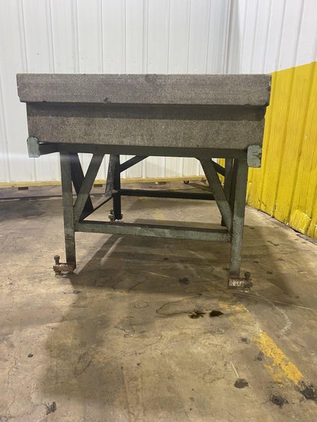 36" X 60" X 10" THICK GRAY TWO LEDGE GRANITE SURFACE PLATE WITH STAND: STOCK #17081