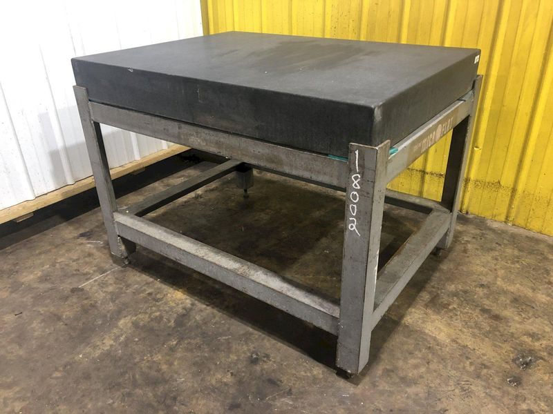 36" x 48" x 5.75" COLLINS MICROFLAT BLACK SURFACE PLATE GRANITE TABLE: STOCK #18002