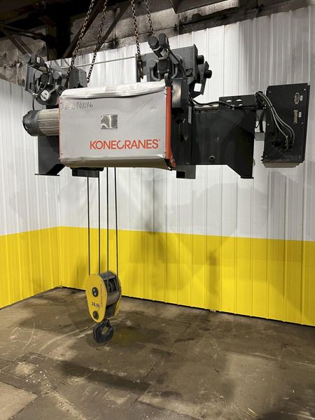 17.5 TON (2014) KONE-CRANES MODEL #CXT60410160P75GGN0S SINGLE GIRDER OVERHEAD CRANE HOIST & TROL