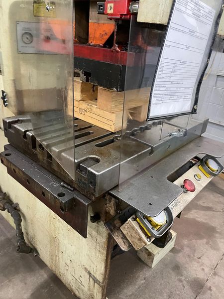 Cincinnati Model 75 OBS 75 Ton Hydraulic Gap Frame Press, 8" Stroke, Die Cushion, Cincinnati Tonnage and Position Controls