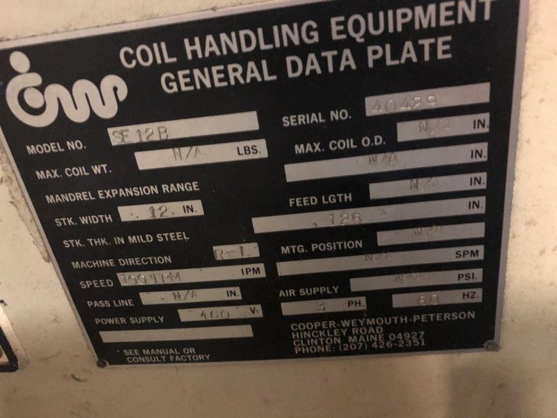 12” x .156 CWP SERVO FEEDLINE