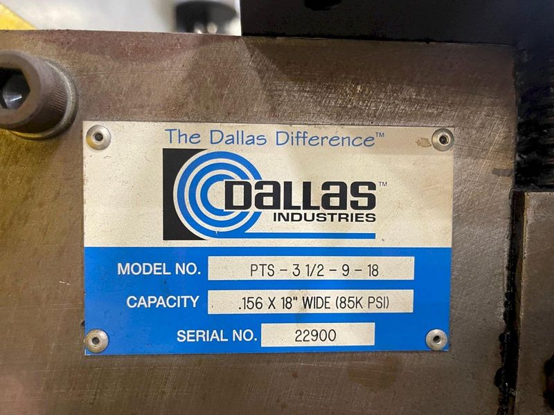 18" Dallas Servo Feed Straightener (High Strength Material) Model #DRFXS-618