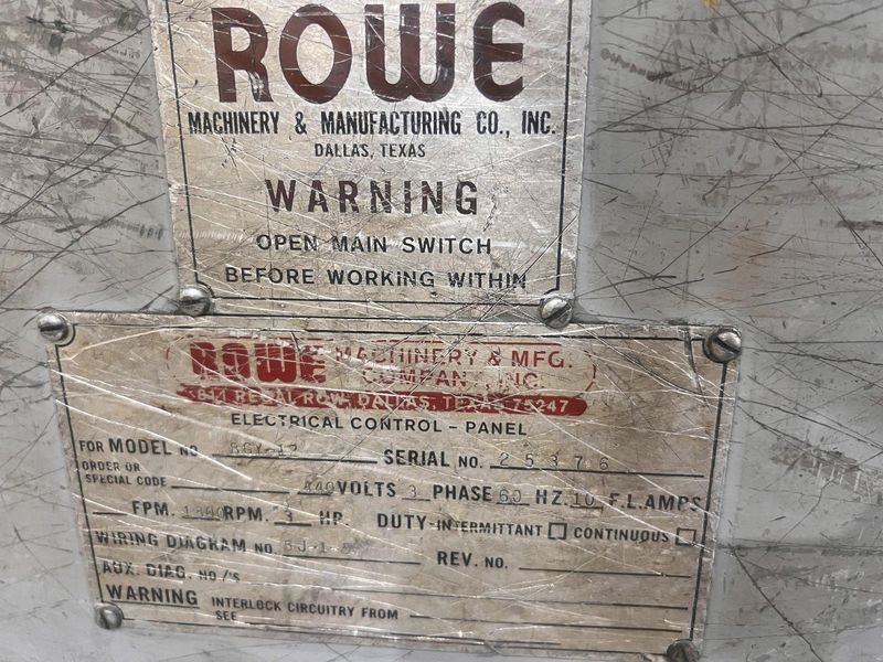 40" X 12,000 LBS X .110" ROWE COIL REEL, CAR, & STRAIGHTENER FEED LINE: STOCK #21627