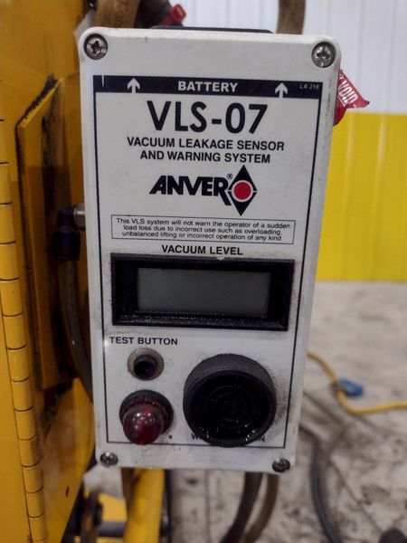 250 LBS X 2007 ANVER MODEL #ATL25M2-60MROT ELECTRIC POWERED VACUUM SHEET LIFTER: STOCK #21303