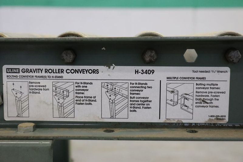 U-line H-3409 & H-3411 15′ Long Gravity Conveyor